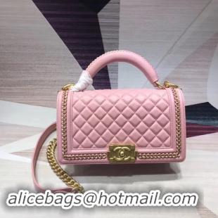 Discounts Chanel Leboy Original leather Shoulder Bag H67086 pink & gold -Tone Metal