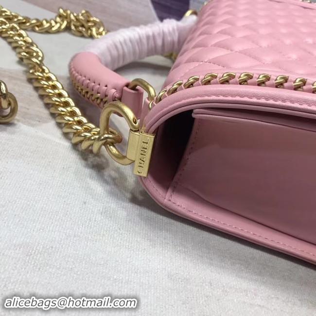 Discounts Chanel Leboy Original leather Shoulder Bag H67086 pink & gold -Tone Metal