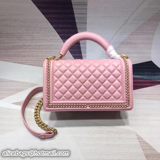 Discounts Chanel Leboy Original leather Shoulder Bag H67086 pink & gold -Tone Metal