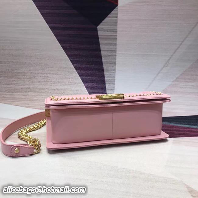 Luxury Chanel Leboy Original leather Shoulder Bag V67086 pink & gold -Tone Metal