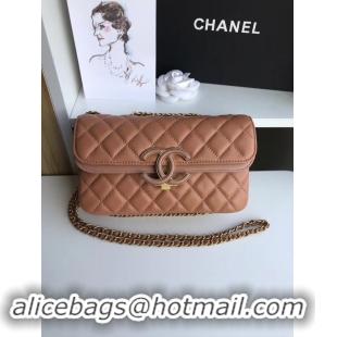 Best Quality Chanel flap bag Lambskin & Gold-Tone Metal 57275 Camel