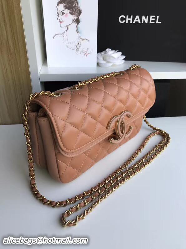 Best Quality Chanel flap bag Lambskin & Gold-Tone Metal 57275 Camel