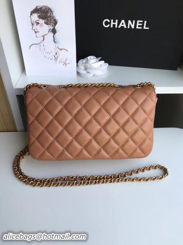 Best Quality Chanel flap bag Lambskin & Gold-Tone Metal 57275 Camel