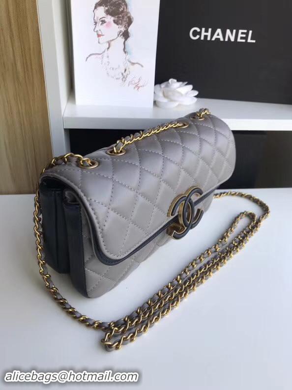 Best Price Chanel flap bag Lambskin & Gold-Tone Metal 57275 grey