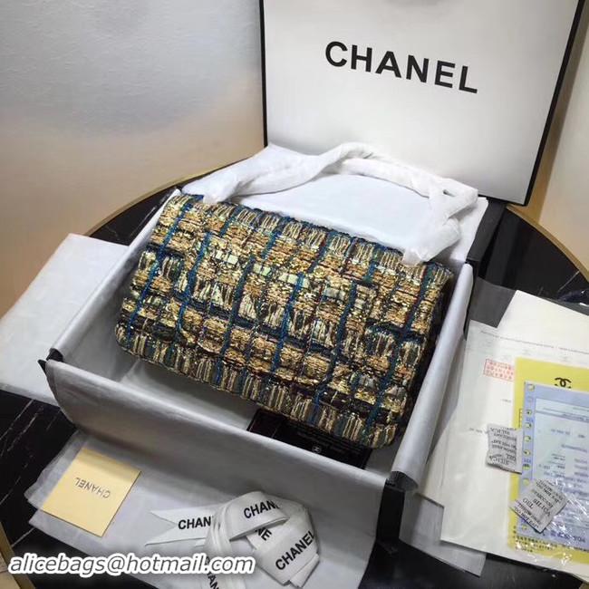 Fashion CHANEL Tweed Calfskin -Tone & Gold-Tone Metal AS1112 gold