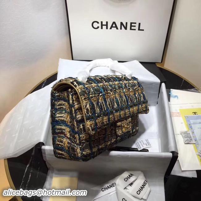 Fashion CHANEL Tweed Calfskin -Tone & Gold-Tone Metal AS1112 gold