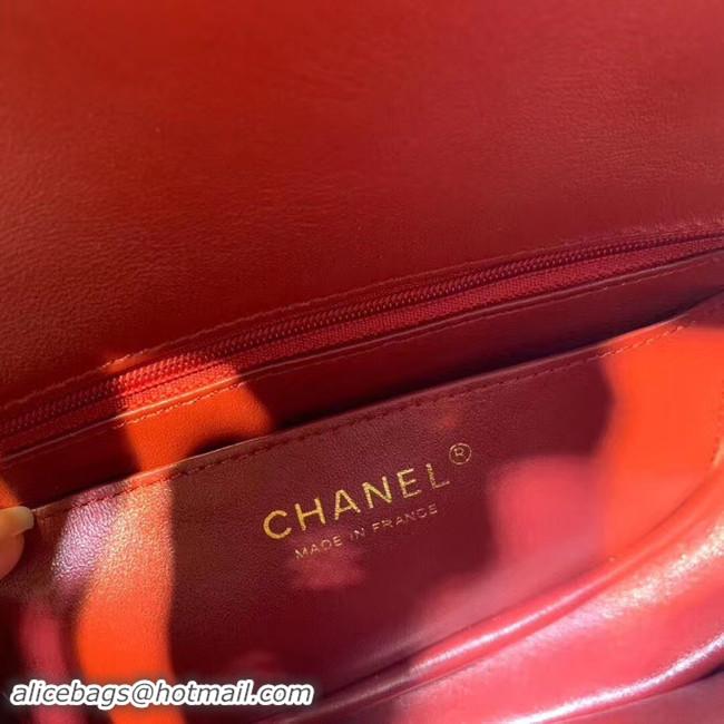 Good Product CHANEL Tweed Calfskin -Tone & Gold-Tone Metal AS1116 red