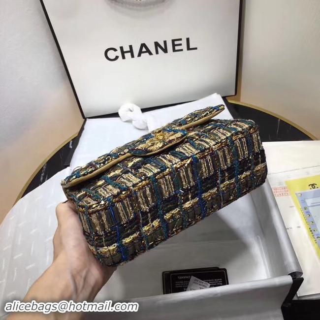 Good Quality CHANEL Tweed Calfskin -Tone & Gold-Tone Metal AS1116 gold