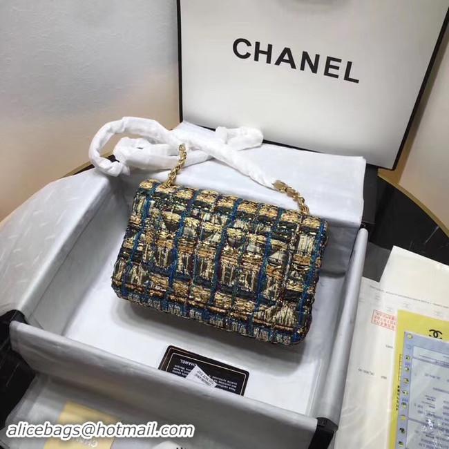 Good Quality CHANEL Tweed Calfskin -Tone & Gold-Tone Metal AS1116 gold