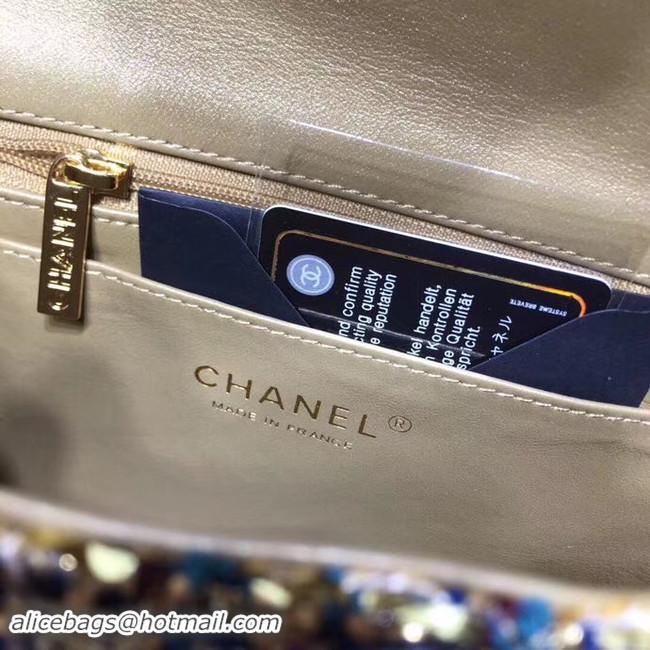 Good Quality CHANEL Tweed Calfskin -Tone & Gold-Tone Metal AS1116 gold