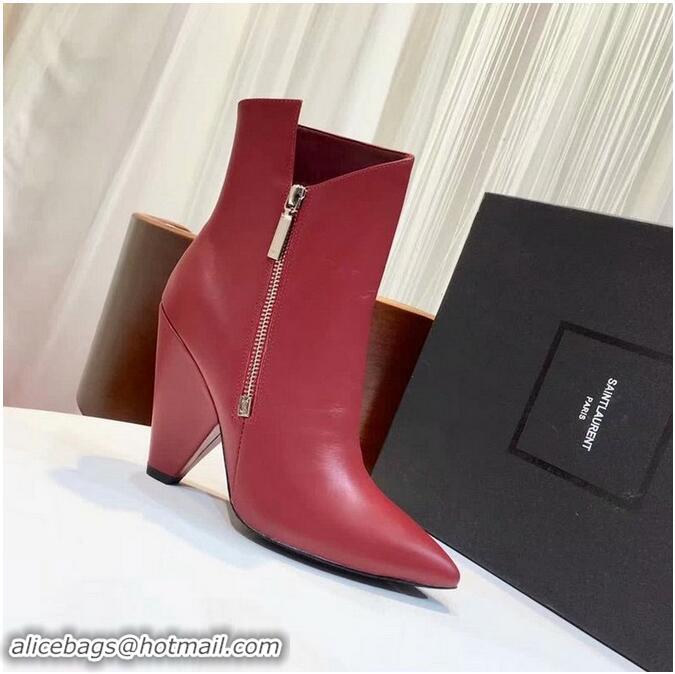 Buy Faux Yves Saint Laurent Wedge Booties YSL8962 Red