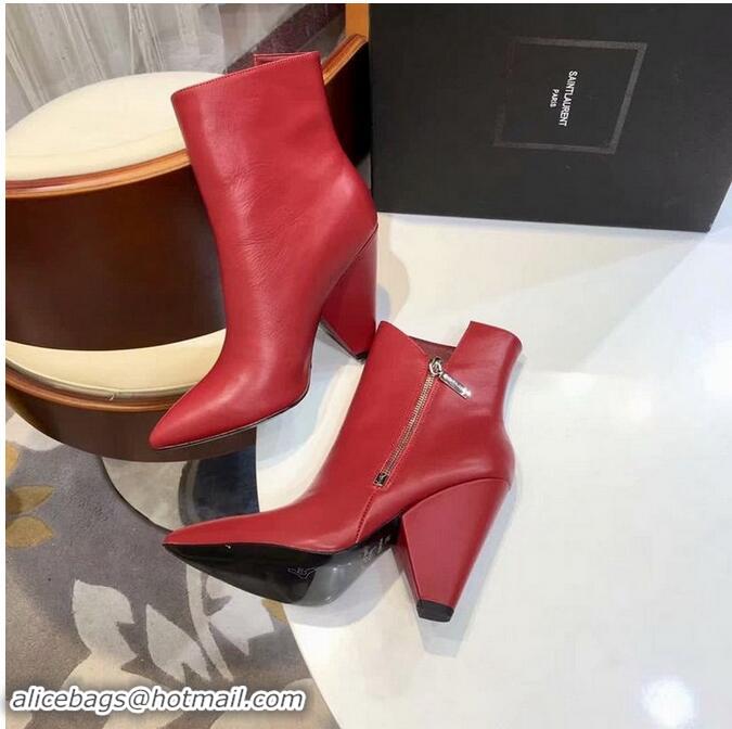 Buy Faux Yves Saint Laurent Wedge Booties YSL8962 Red