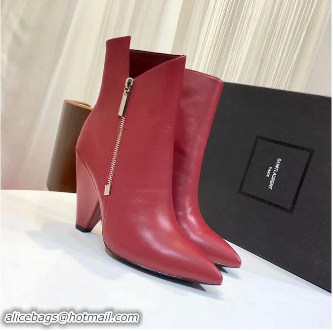 Buy Faux Yves Saint Laurent Wedge Booties YSL8962 Red