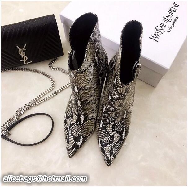 Best Price Saint Laurent Heel 10.5cm Niki Wedge Booties Python Pattern YSL8970