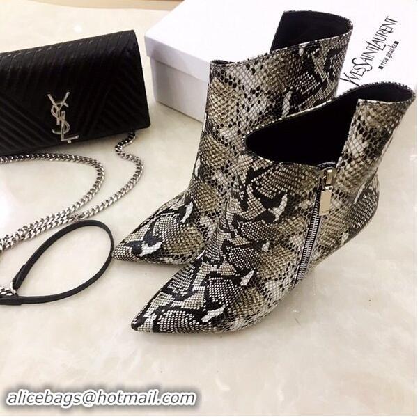 Best Price Saint Laurent Heel 10.5cm Niki Wedge Booties Python Pattern YSL8970