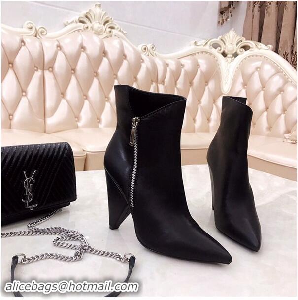 Top Quality Saint Laurent Heel 10.5cm Niki Wedge Booties YSL8970 Black 2019