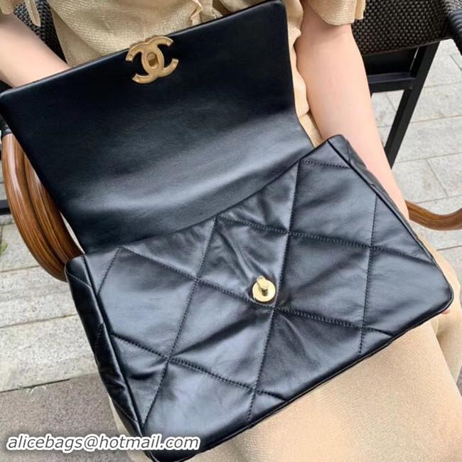 Classic Hot Chanel 19 flap bag AS1161 black