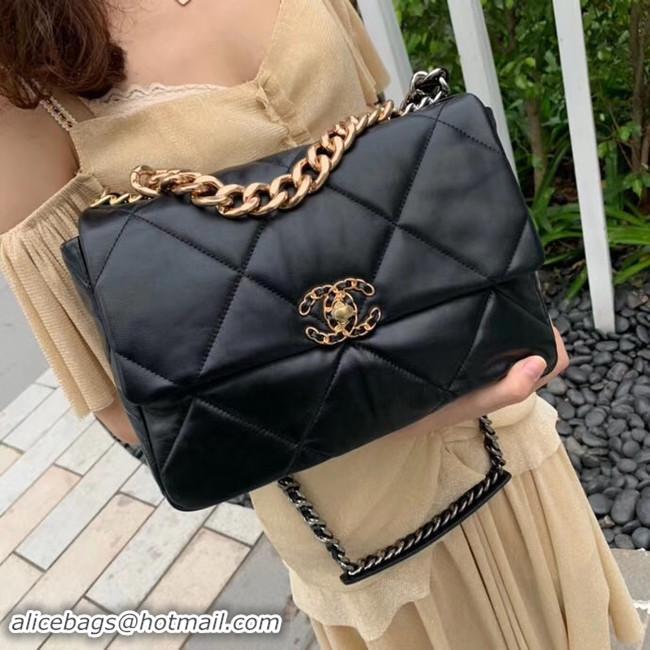 Classic Hot Chanel 19 flap bag AS1161 black