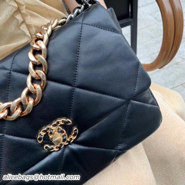 Classic Hot Chanel 19 flap bag AS1161 black