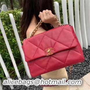 Crafted Chanel 19 flap bag AS1161 red