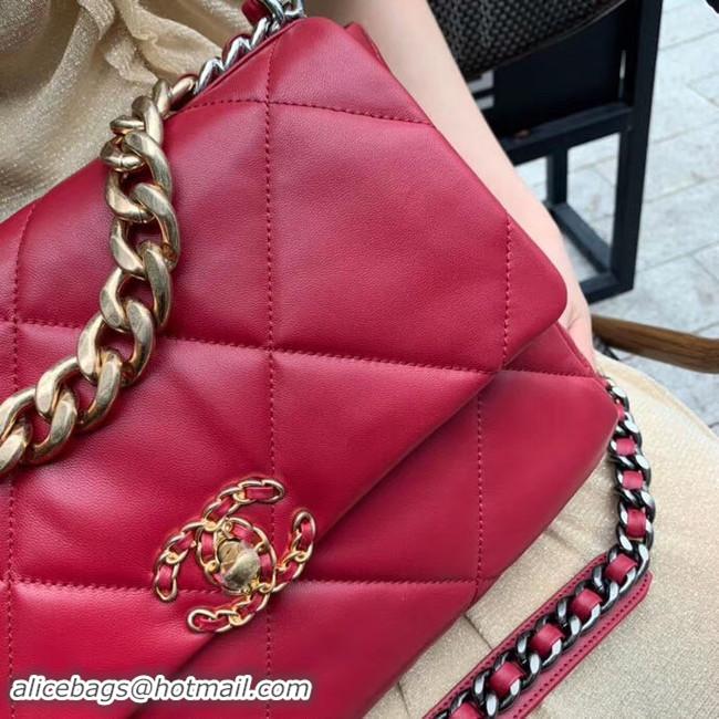 Crafted Chanel 19 flap bag AS1161 red