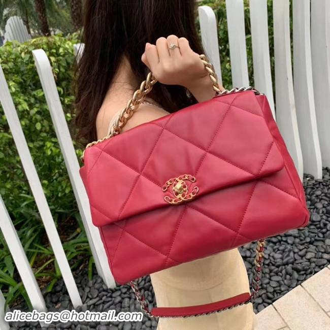 Crafted Chanel 19 flap bag AS1161 red