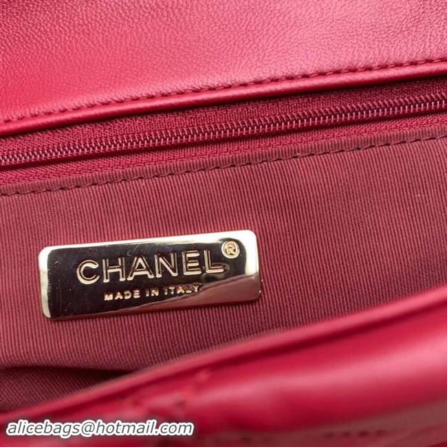 Crafted Chanel 19 flap bag AS1161 red