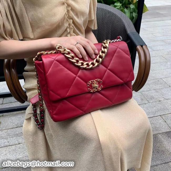 Crafted Chanel 19 flap bag AS1161 red