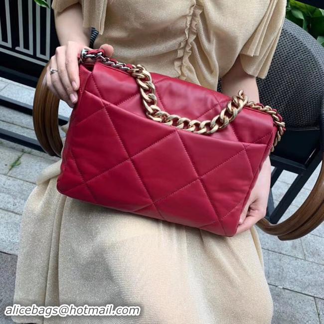 Crafted Chanel 19 flap bag AS1161 red