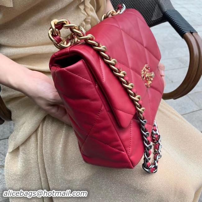 Crafted Chanel 19 flap bag AS1161 red