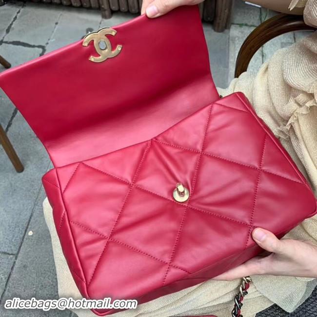 Crafted Chanel 19 flap bag AS1161 red