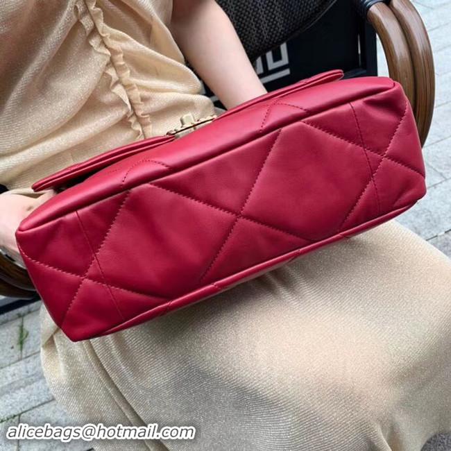 Crafted Chanel 19 flap bag AS1161 red