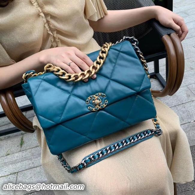 Grade Chanel 19 flap bag AS1161 blue