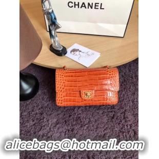 Best Product Chanel Classic Flap Bag Original Alligator & Gold-Tone Metal A01112 orange