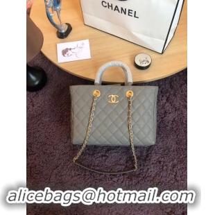 Top Quality Chanel large shopping bag Calfskin & Gold-Tone Metal A57974 grey