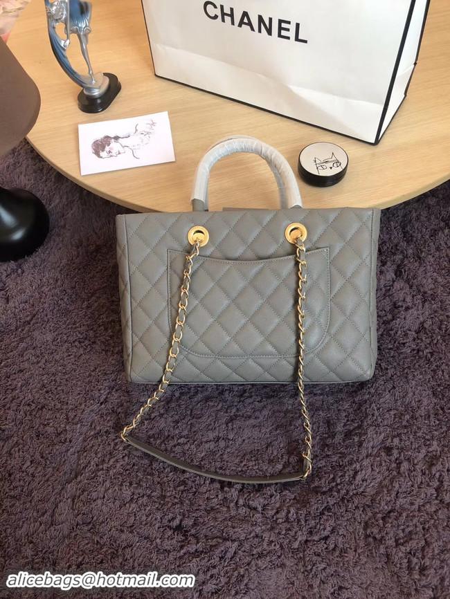 Top Quality Chanel large shopping bag Calfskin & Gold-Tone Metal A57974 grey