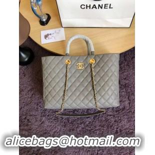 Trendy Design Chanel Original large shopping bag Grained Calfskin A93525 grey