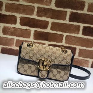 Luxury Hot Gucci GG Marmont small shoulder bag 446744 black