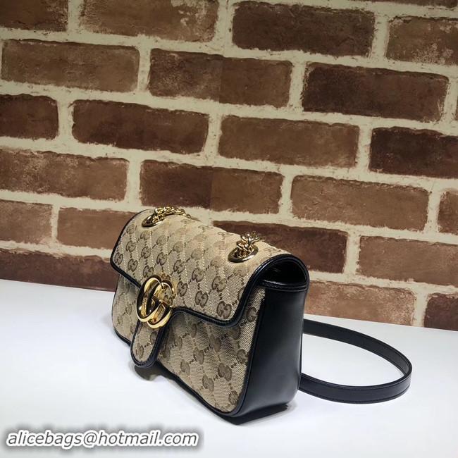 Luxury Hot Gucci GG Marmont small shoulder bag 446744 black