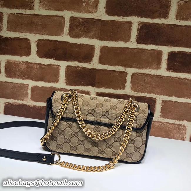 Luxury Hot Gucci GG Marmont small shoulder bag 446744 black