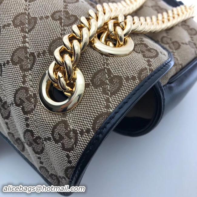 Luxury Hot Gucci GG Marmont small shoulder bag 446744 black