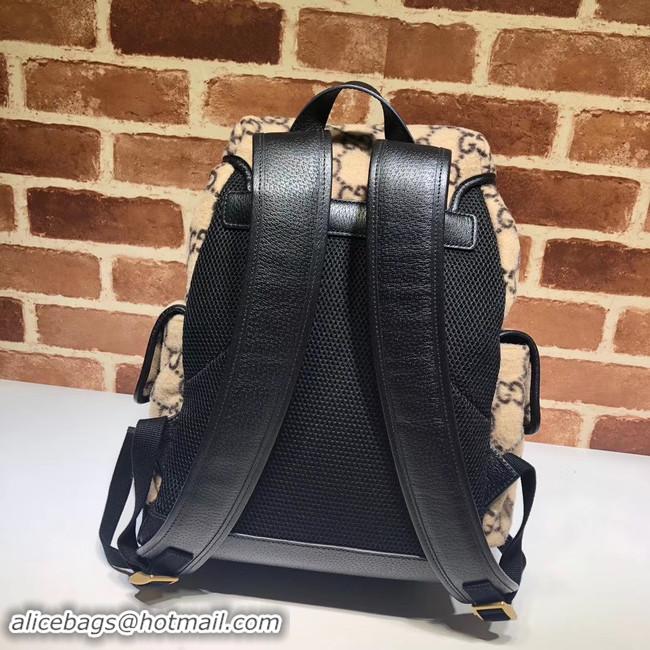 Elegant Gucci Small GG wool backpack 598184 Black mesh back