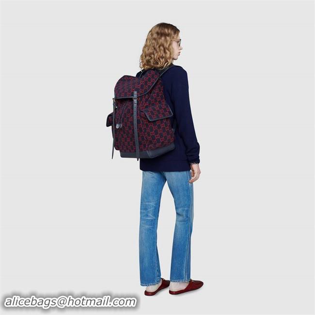 Luxury Gucci Small GG wool backpack 598184 blue