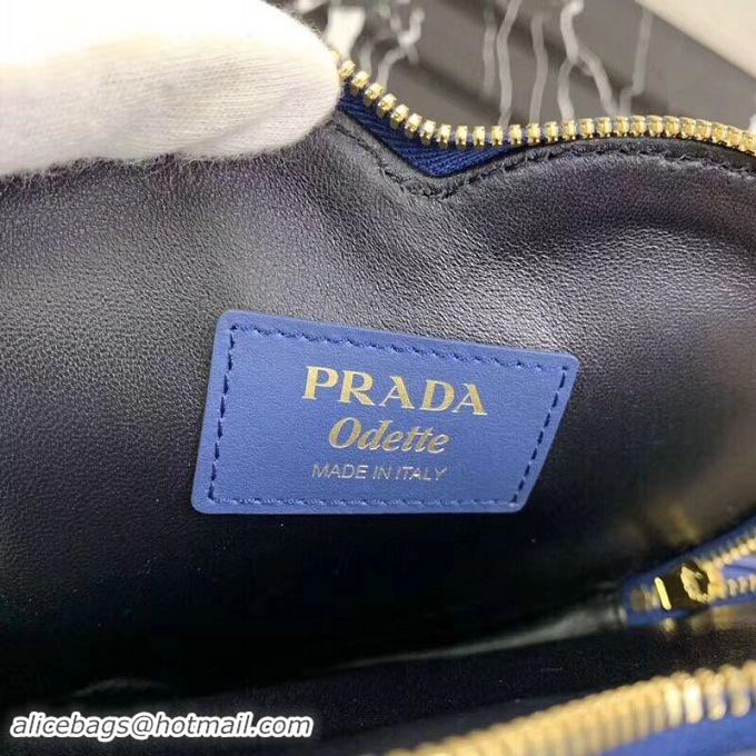 Luxury Prada Saffiano Original Leather Tote Heart Bag 1BH144 Blue