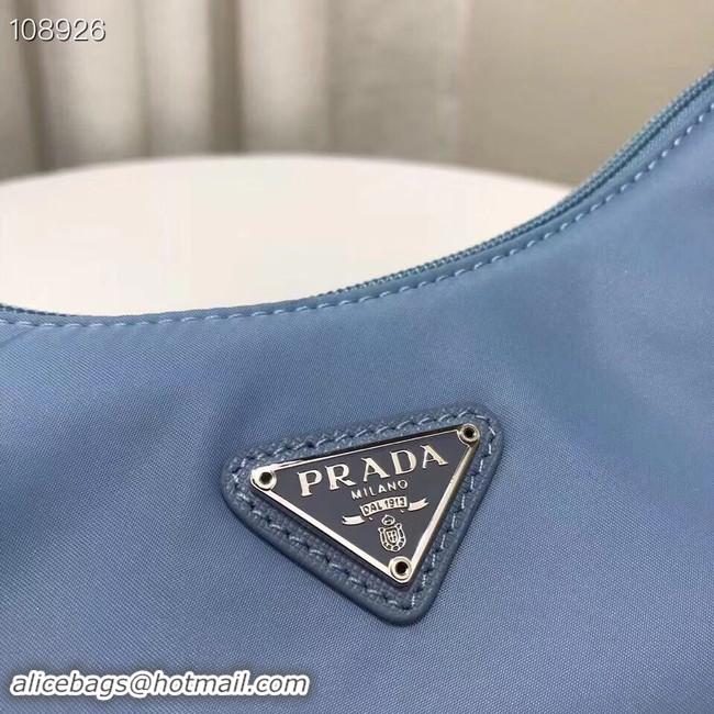 Top Design Prada Nylon tote bag 1NE515 light blue