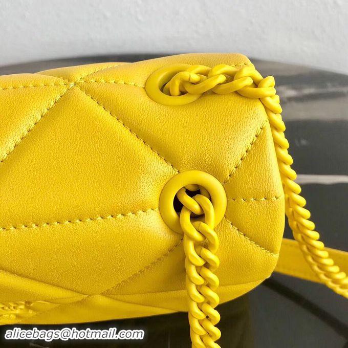 Top Grade Prada Original Lambskin Leather Shoulder Bag 1BD233 Yellow