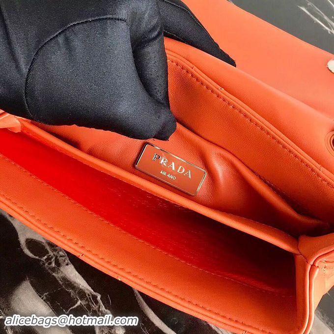 Good Product Prada Original Lambskin Leather Shoulder Bag 1BD233 Orange