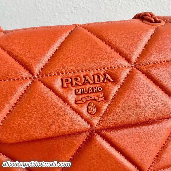 Good Product Prada Original Lambskin Leather Shoulder Bag 1BD233 Orange