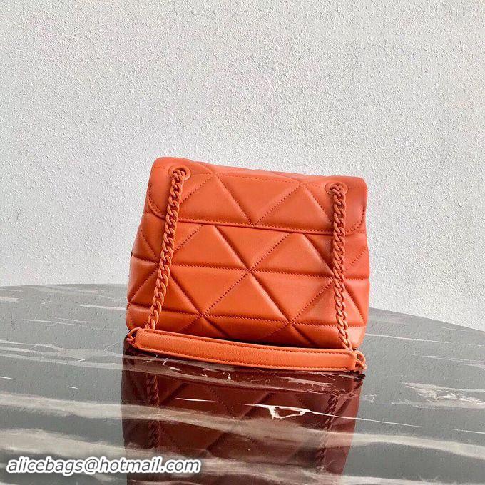 Good Product Prada Original Lambskin Leather Shoulder Bag 1BD233 Orange