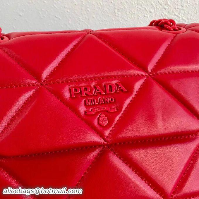 Charming Prada Original Lambskin Leather Shoulder Bag 1BD233 Red